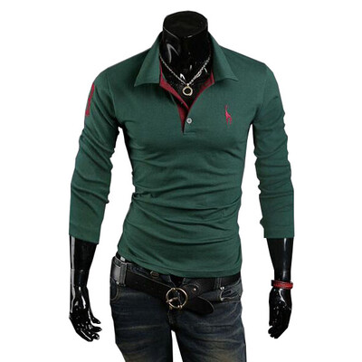 

Zogaa New Mens POLO Shirt Embroidery Fawn Slim