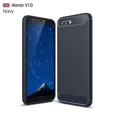 

Goowiiz Phone Case For Huawei Honor V10 Fashion Slim Carbon Fiber TPU Soft Silicone Prevent falling