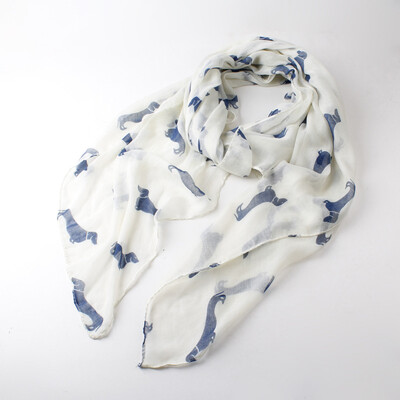 

Guttavalli New Fashion Dogs Print Длинные платки Летние осенние вискозы Мягкие животные Шарф Skinny Vintage Small Dog Wraps