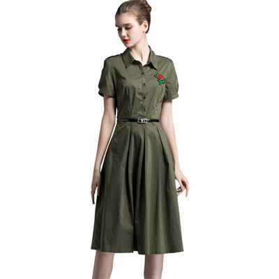 

BURDULLY High Quality Floral Rose Embroidery Dress Elegant Women 2018 Summer Dresses Casual Large vestidos robe femme habille