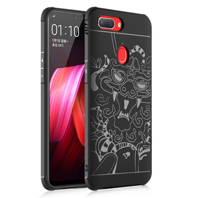 

Goowiiz Phone Case For Oppo R15R15 Dream Carved Dragon Thin Matte soft Silicone Prevent falling