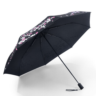 

Rainy rain water color cherry blossom umbrella tri-fold increase umbrella ladies folding umbrella D1710