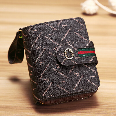 

Italian kangaroo LALPINA ladies wallet printing wallet female multi-card multi-function money ticket holder female fashion hardware card bag wild female bag dark brown 682S051002