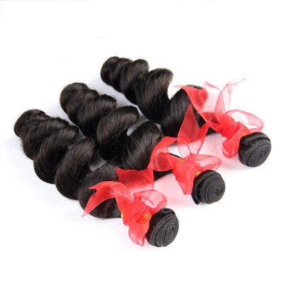 

8A Brazilian Virgin Hair Loose Wave Natural Black Unprocessed Human Hair Weave 4 Bundles Brazilian Curly Wavy Remy Hair Extensions