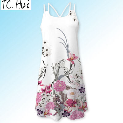 

2018 New summer dress Tank chiffon Dress Spaghetti Strap tank top Womens Fashion