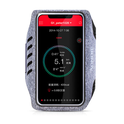 

AONIJIE running mobile arm bag sports arm bag men&women outdoor riding touch screen mobile phone bag for Apple Huawei millet Samsung gray 5 inch