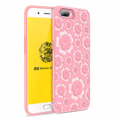 

Goowiiz Fashion Phone Case For OPPO R11 3D Relief Flower Ultrathin Soft TPU Full Protection