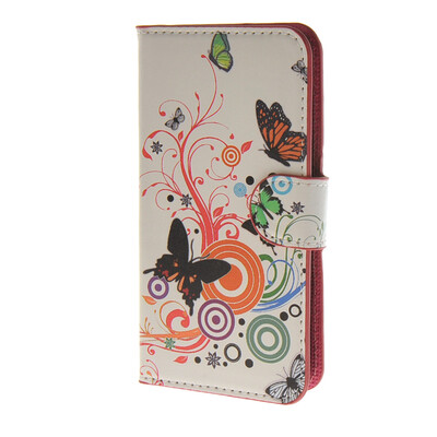 

MOONCASE Butterfly style Leather Side Flip Wallet Card Slot Stand Pouch чехол для LG Leon 4G LTE / C40 a02