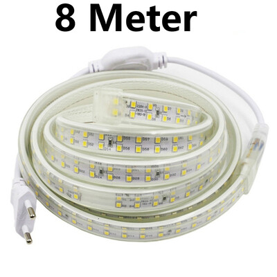 

AC 220V double row led light Led Strip 2835 180LedsM IP67 Waterproof With EU Power Adapter Flexible LED Tape Ribbon 1M 2M 3M 5M