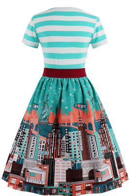 

Vintage V Neck Print Women Summer Dress 2017 Retro Rockabilly Vestidos Audrey Hepburn 50s 60s Tunic Plus Size Women Clothing