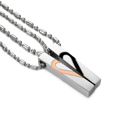 

Yoursfs Europe United States foreign trade jewelry wholesale geometric titanium pendants men&women heart shaped couple necklac
