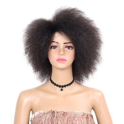 

Synthetic Wig Short Wigs Afro Kinky Straight Black Hair For African American Women High Temperature Fiber