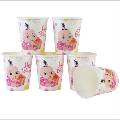 

FANLUS Creative Princess Friendship Birthday Party Paper Cups Disposable Tableware 6pcs Multi Color Party Supplies