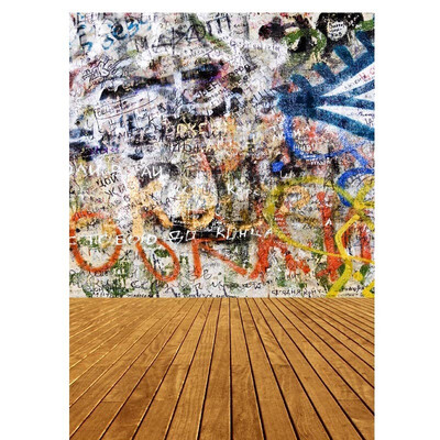 

Graffiti Wall Photo Backdrop 57FT Vinyl Fabric Cloth Digital Printing Photo Background s-1107