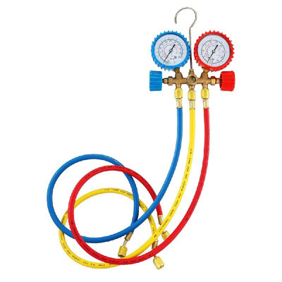 

Refrigerant Manifold Gauge Set Air Conditioning Tools with Hose And Hook for R12 R22 R404A R134A