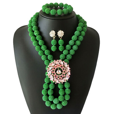 

6 Color Imitation Pearl Bridal Necklace Earrings Bracelet Set African Wedding Beads Nigerian Jewelry Set For Women Free Shipping