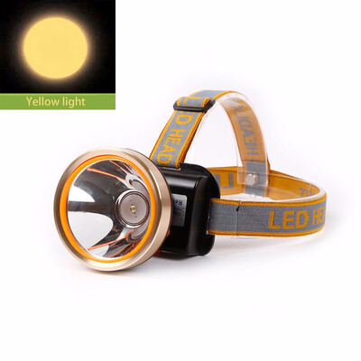 

Smart LED Headlamp with 2 Light Modes Waterproof Headlight Built-in 2x18650 Rechargeable Batteries Adjustable Gold Head Troch
