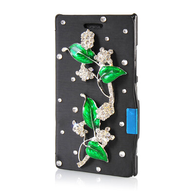 

MOONCASE Luxury Flower Crystal Leather Side Flip Wallet Pouch ЧЕХОЛ ДЛЯ Nokia Lumia 925