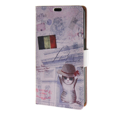 

MOONCASE Case for Alcatel One Touch Flash OT-6042D Leather Flip Wallet Style and Kickstand Case Cover [Cute Pattern] a20