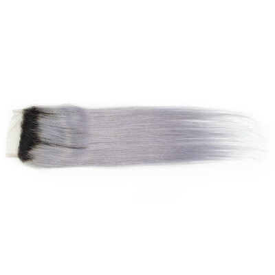 

NamiHair Wholesale Price 4x4 Ombre Color 1BGrey Lace Closure Brazilian Straight Remy Human Hair Free Part 10"-16"inch