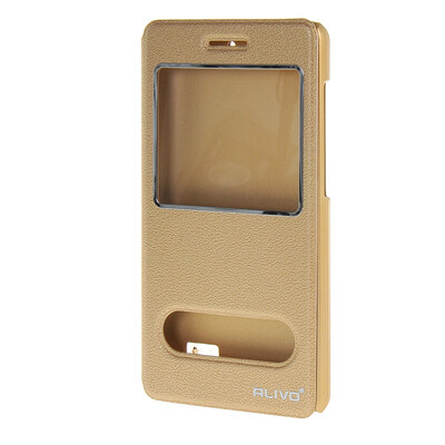 

MOONCASE Huawei Honor 4C чехол Double Window View Leather Flip Bracket Back чехол Cover Gold