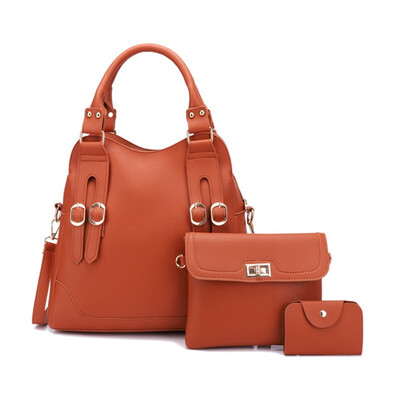 

5 Colors Pink Handbag PU Shoulder Bags Women 3 sets Handbags Large Capacity Travel Striped Waterproof Beach Girl Crossbody Bag