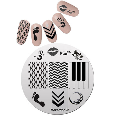 

1Pc Piano Musical Theme Nail Art Stamp Stamping Kiss Palm Patterns Stainless Steel Template Image Plate Mezerdoo 22