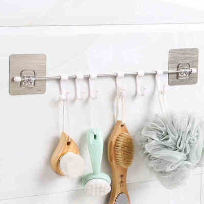 

Accor multi-function kitchen bathroom bedroom stainless steel hook 6 hook