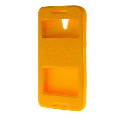 

MOONCASE Two window Leather Wallet Flip Pouch чехол для HTC Desire 620 Yellow