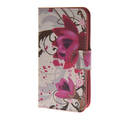 

MOONCASE Flower style Leather Side Flip Wallet Card Slot Stand Pouch чехол для LG Leon 4G LTE / C40 a03
