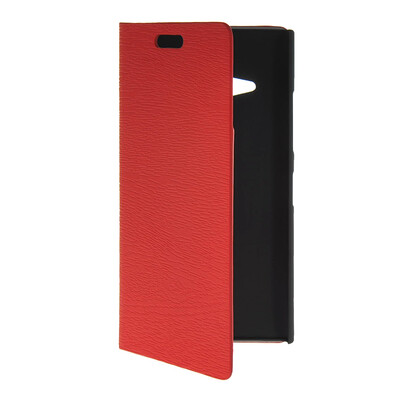 

MOONCASE Slim Leather Side Flip Wallet Card Slot Pouch with Kickstand Shell Back Case Cover for Nokia Lumia 730 Red
