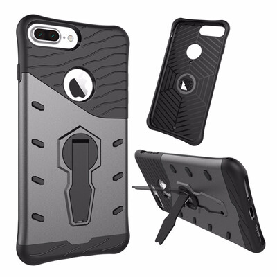 

Goowiiz Phone Case For Iphone 7 Plus8 Plus Luxury Armor TPUPC Silicone Hard Bracket Prevent falling
