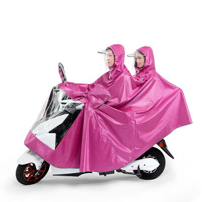 

Dome recall raincoat double increase thickening long cover jacquard oxford raincoat electric car motorcycle raincoat male&female poncho red