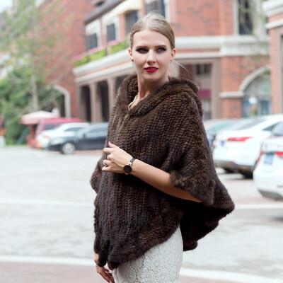 

2018 fashion womens fur shawl winter knit leather mink fur shawl&fur headband knitted mink jacket discount