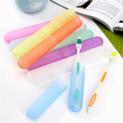 

Cntomlv 1PC Protect Toothbrush Tube Cover case Household Travel Candy Color Portable Dustproof Toothbrush Case Box
