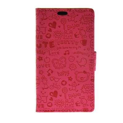 

MOONCASE Cute Little Witch Leather Side Flip Wallet Card Holder Stand Pouch ЧЕХОЛ ДЛЯ Sony Xperia E4 Hot pink