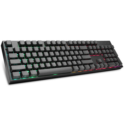 

CoolerMaster CK372 RGB mechanical keyboard tea shaft cherry shaft Cherry axis RGB side engraved 104 keys full key no punch eat chicken keyboard