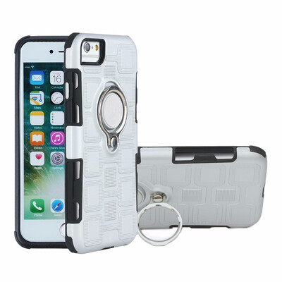 

SHS Phone Case For Iphone 66s78X Luxury Armor Ring Bracket Silicon TPU Lattice texture Protection