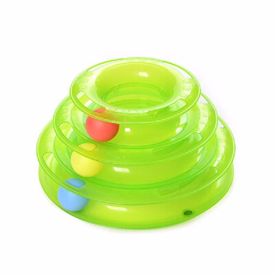 

Funny Kitten Toy Three-Layer Decompression Ball Intelligence Training Cat Toy Interesting Triple Play Disc for Pet