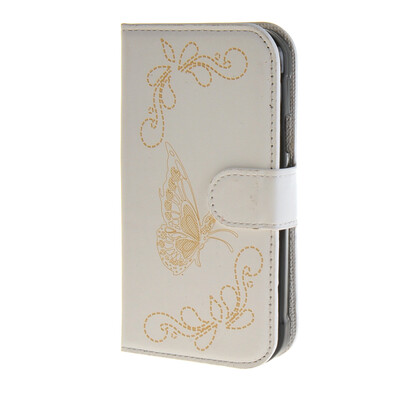 

MOONCASE Butterfly pattern Leather Flip Wallet Card Slot Stand Back чехол для Samsung Galaxy Xcover 3 SM-G388F White