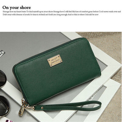 

Women PU Leather Wallet Lady Card Coin Holder Long Purse Clutch Zipper Bag