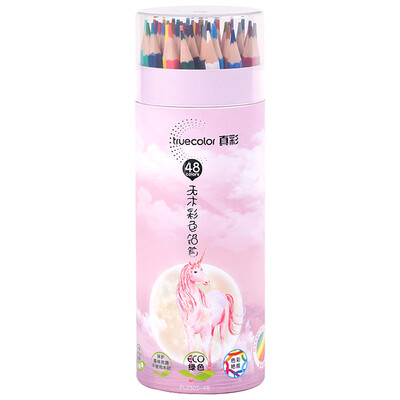 

TRUECOLOR 48 color no wood hexagonal color pencil color lead color fill color pen painting color pen student adult art sketch pen powder bucket PL2305