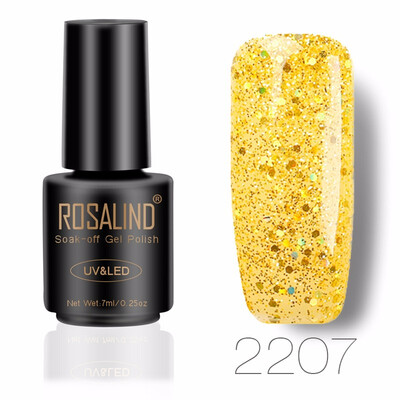 

ROSALIND Gel 1S 7ML Color Diamond Series Glitter Nail Gel Polish UV LED Soak-Off Nail Art Base Top Coat Needed gel lacquer