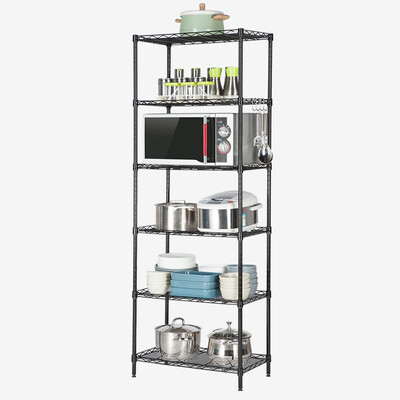 

Heart home six-layer metal shelf 5530175cm kitchen storage rack floor rack storage debris flower shelf black sn228B