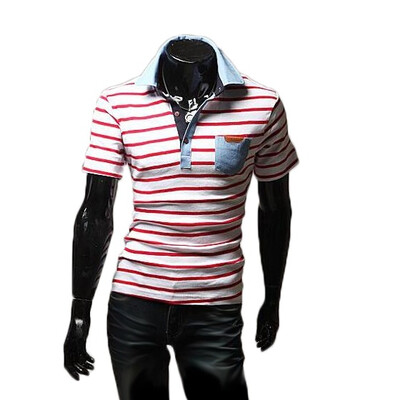 

Zogaa Men's Polo Shirt Stripes Slim All-matching