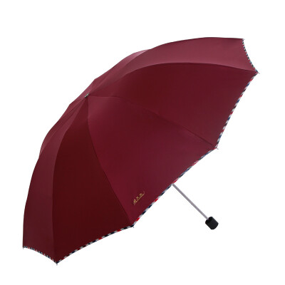 

Jingdong supermarket] Paradise umbrella folding sunny umbrella 3311E2 deep purple vinyl upgrade section sunscreen stained water a dry business umbrella