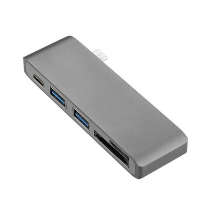 

WH T5 usb Type C Hub Adapter with 2 USB 30 ports SD&Micro SD Card slots&a Charging port for MacBookPro USB C Hub