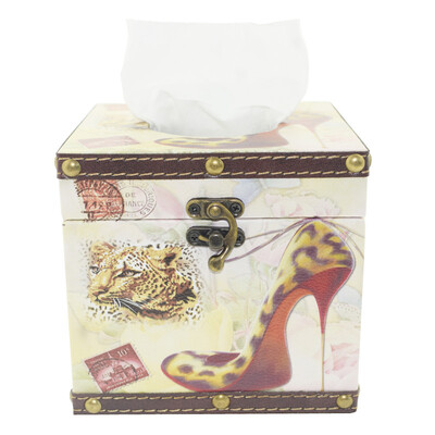 

Wooden Retro Tissue Box Holder Tissue Box Cover Case Napkin Dispenser