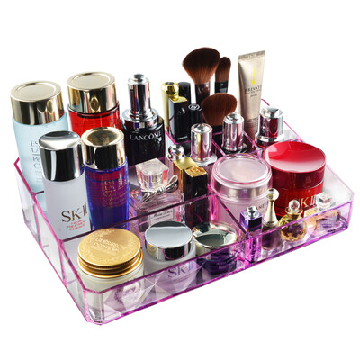 

Jinlongxing Glosen cosmetic storage box large vibrato with the same makeup box creative desktop jewelry lipstick storage box pink B2201