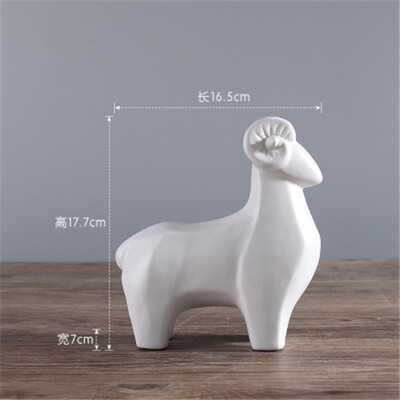 

Nordic ceramics sheep figurines Modern aniamls model crafts living room study cute porcelain ornaments